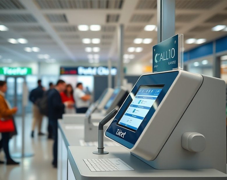 Ticket dispenser in the service hall